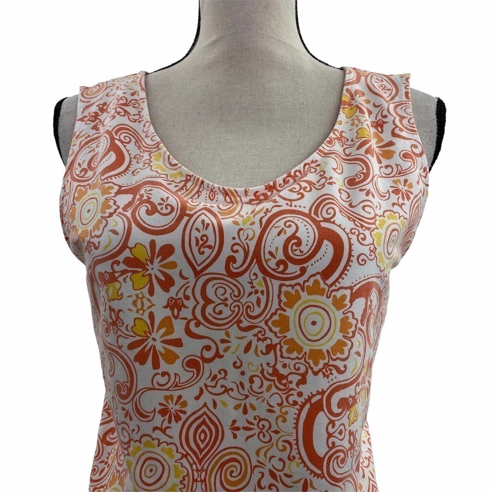 COLDWATER Creek Paisley Lace Sleeveless Top Large - Picture 2 of 10